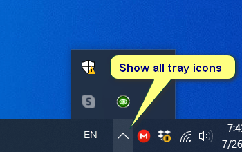 Show hided Windows tray icons